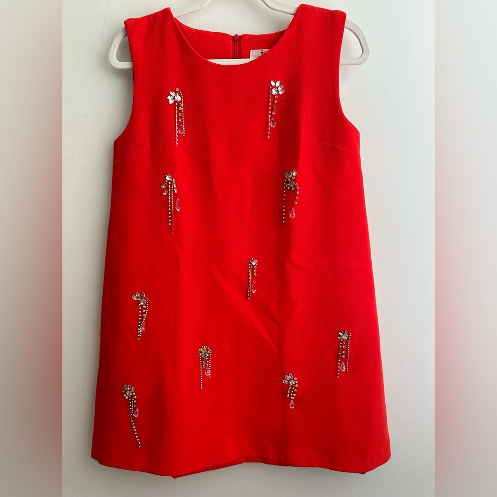 Elegant Red Dress with Embellishments